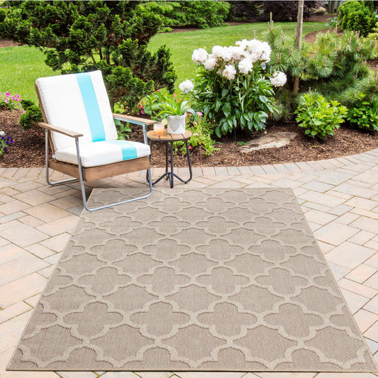In- und Outdoor Teppich Muster Relief Garten Veranda